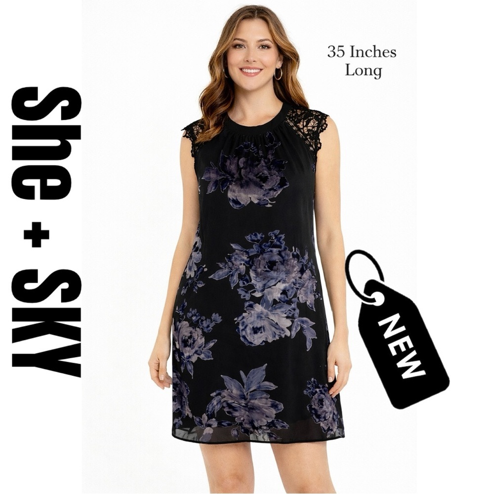 Nwtshe+Skyblack W/Velvetflowertrim